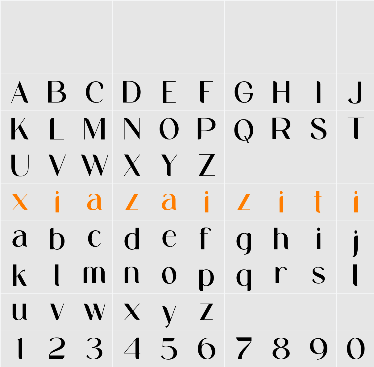 Midland Luxury 字符映射表