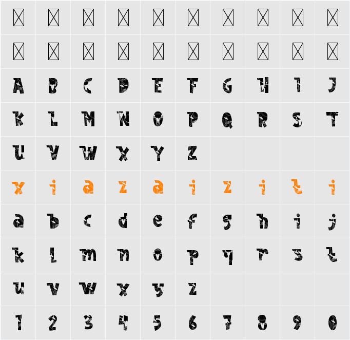 Nordic Whimsy Six 字符映射表