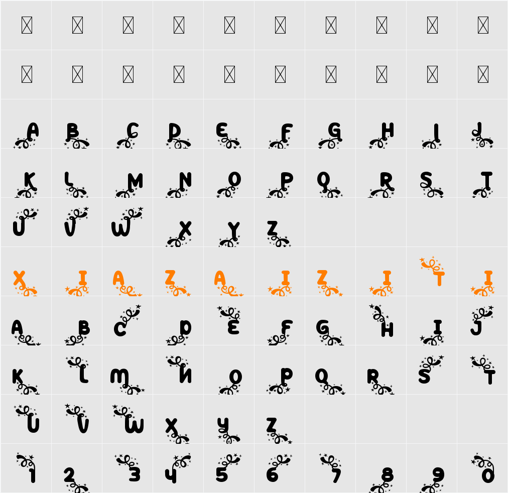 Peppy Pegasus Magic 字符映射表