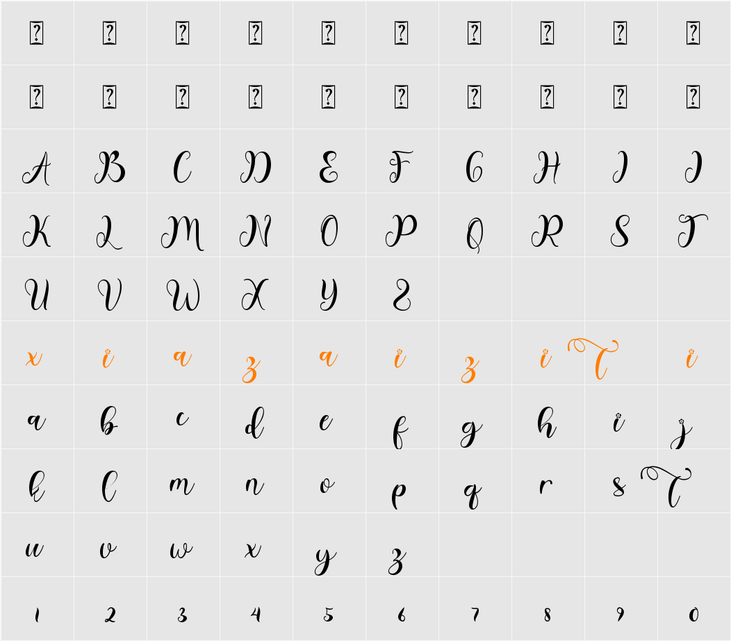 Peggy Spring 字符映射表