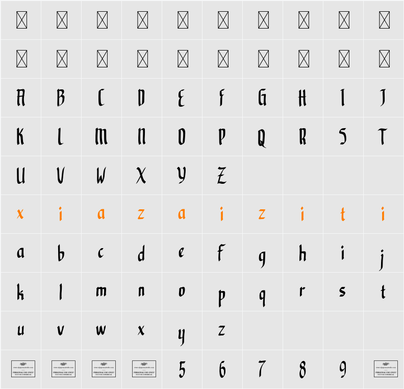Nocturnal Free 字符映射表