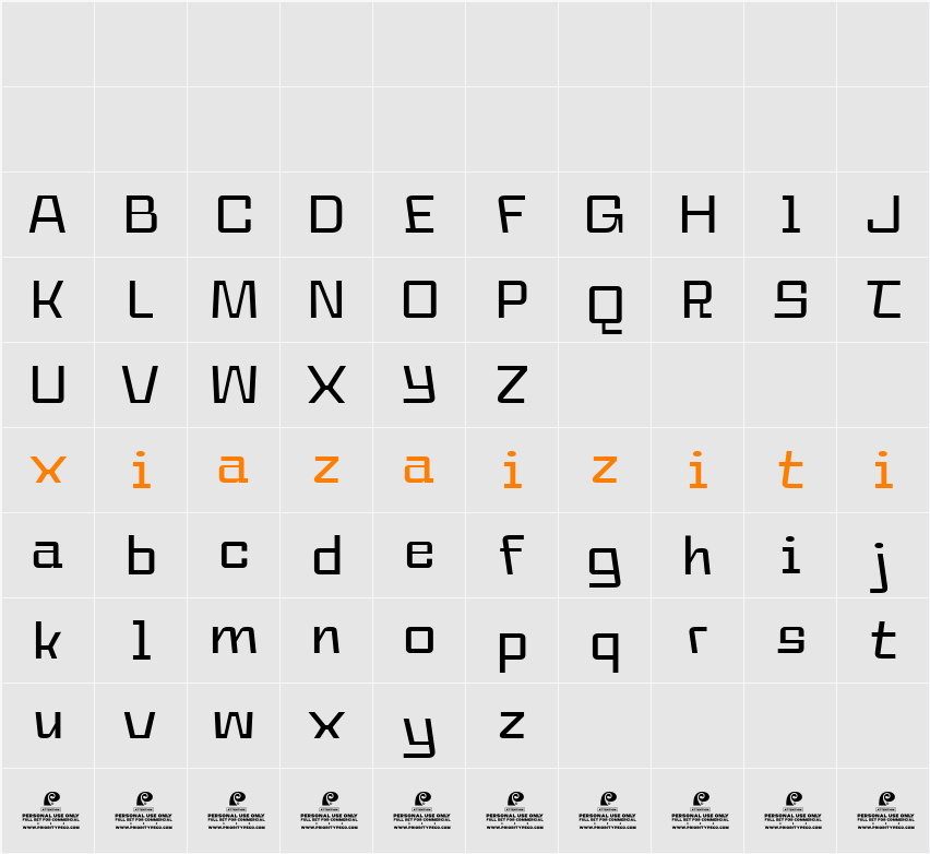 PC Magrok DEMO 字符映射表