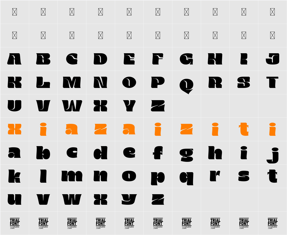 MEDIUM UNIQUE DEMO 字符映射表