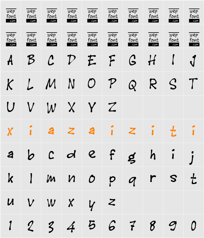 Oabungah 字符映射表