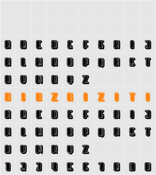 Objective Filled 字符映射表