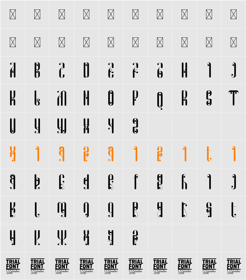 Paintings Condensed Demo 字符映射表