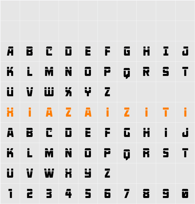 Quicky Nick Straight Laser 字符映射表