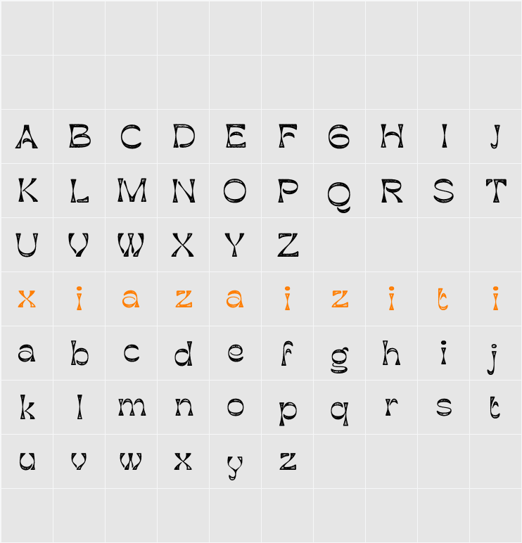 Rapsed Demo Stamp 字符映射表