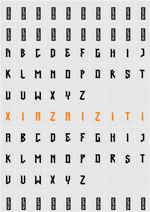 Rebars - Demo Version 字符映射表