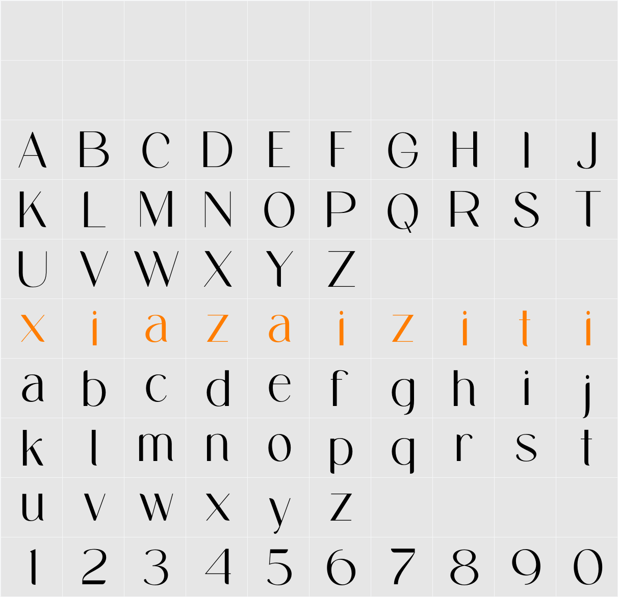 Midland Luxury 字符映射表