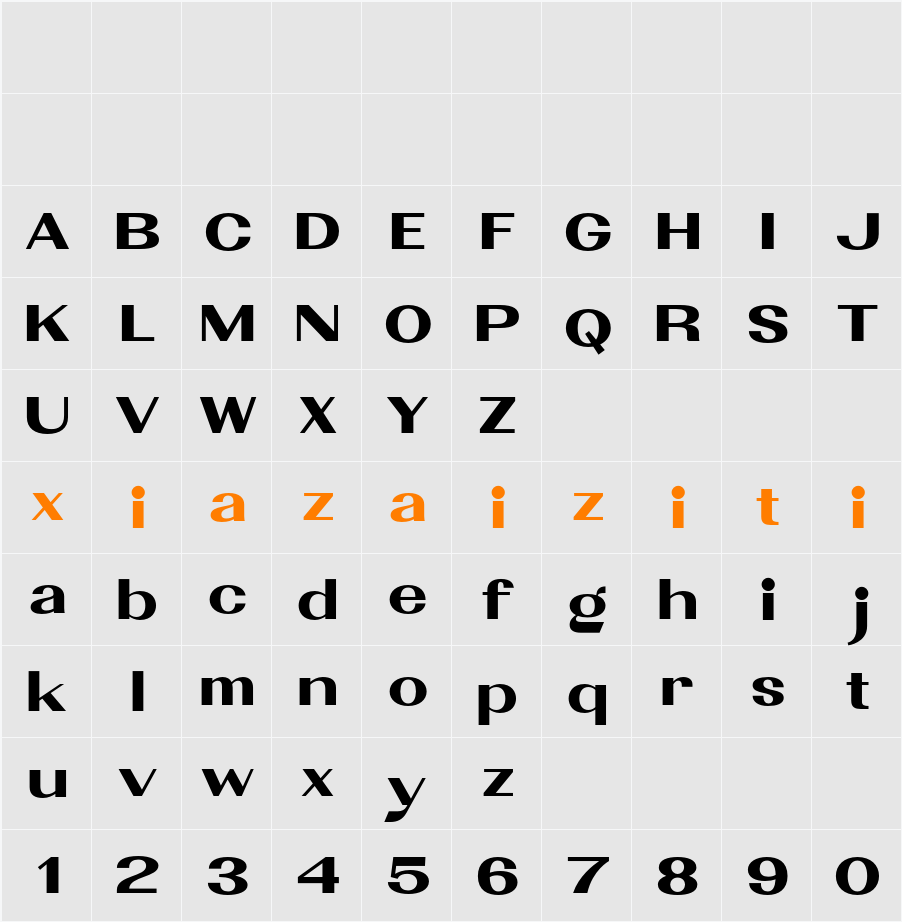 Palmont 字符映射表