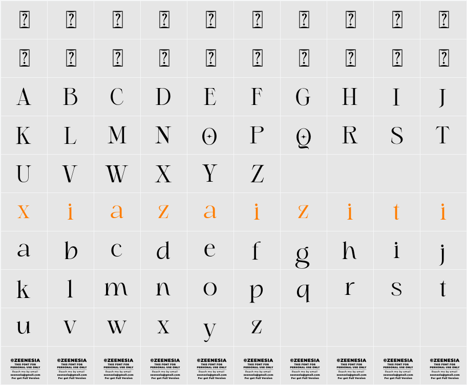 Modern Romance Personal Use Onl 字符映射表