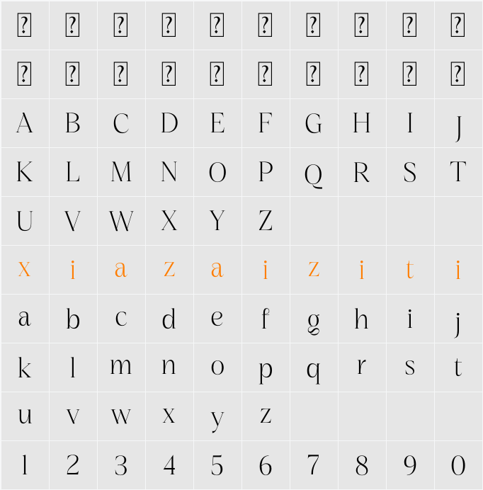 Nagista 字符映射表