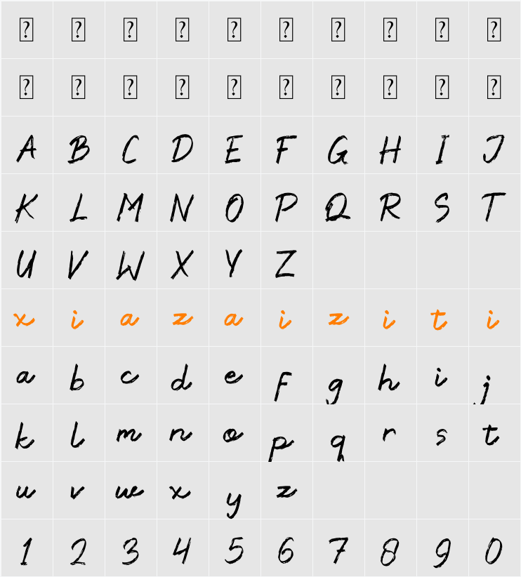 Noxderity 字符映射表