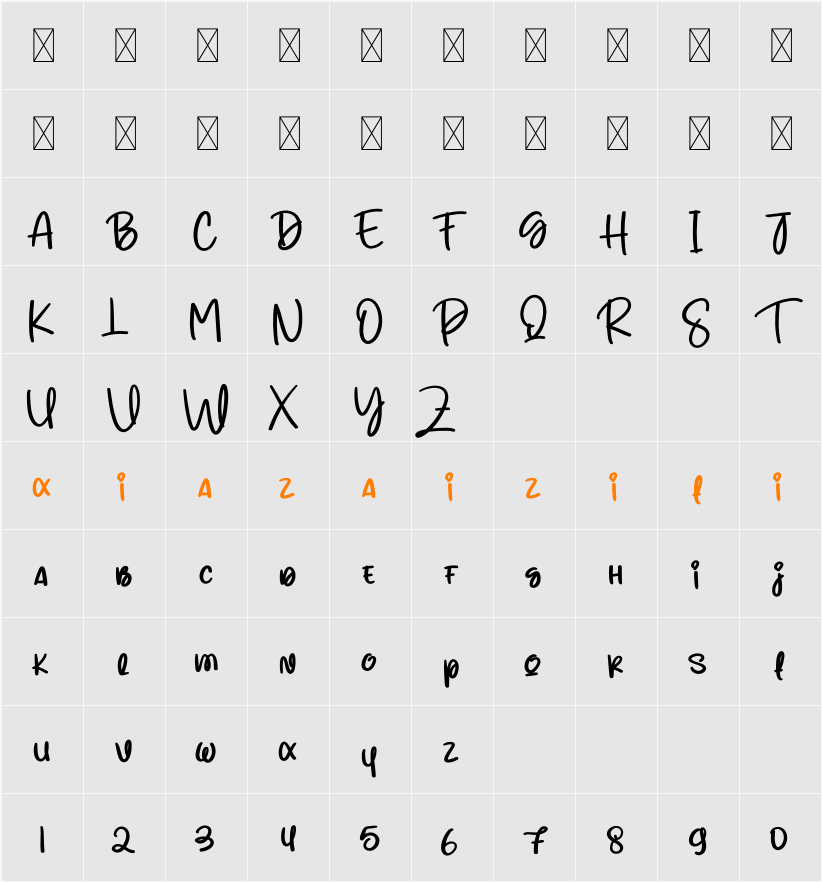 Procreate 字符映射表