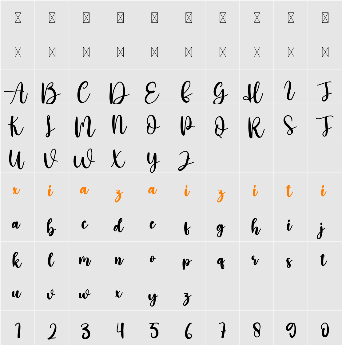 Paradise 字符映射表