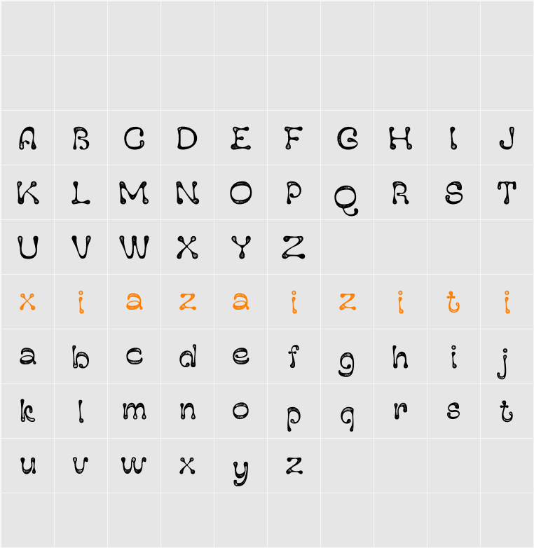 Peacy Vintage Demo Stamp 字符映射表