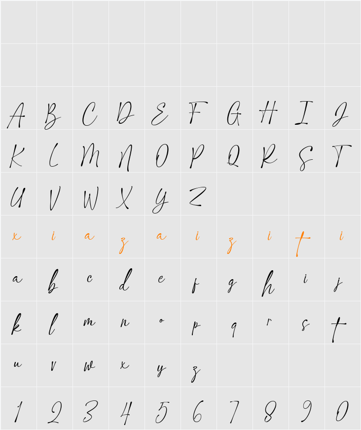 Prishton Sign 字符映射表