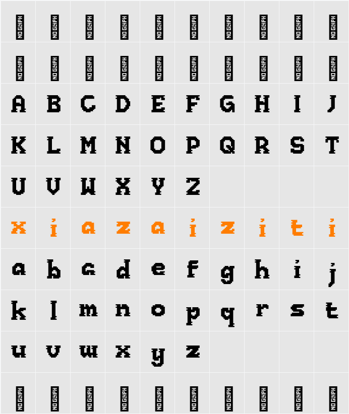 Pixelmax 字符映射表