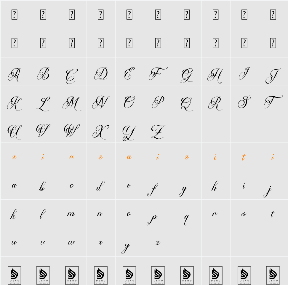 Ms Greillay 字符映射表