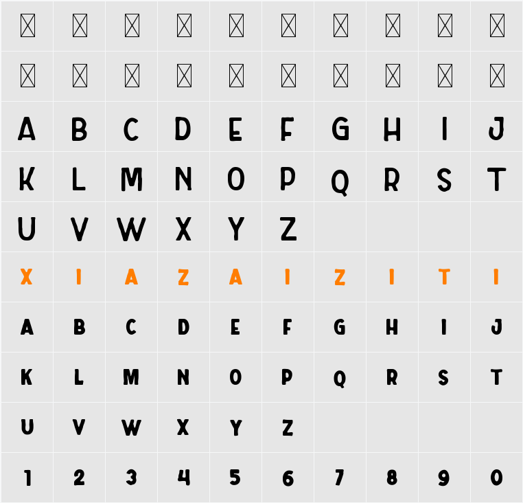 Orange Street Rough 字符映射表