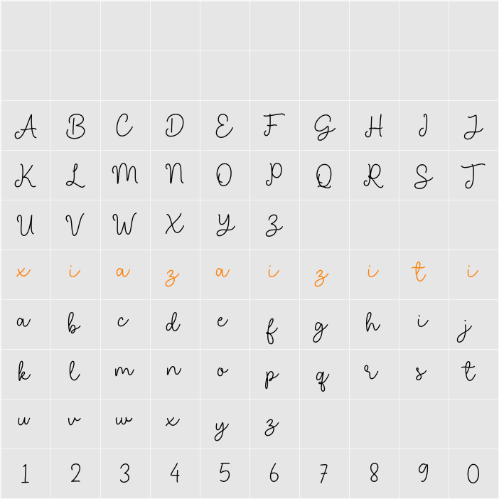 Real Love 字符映射表