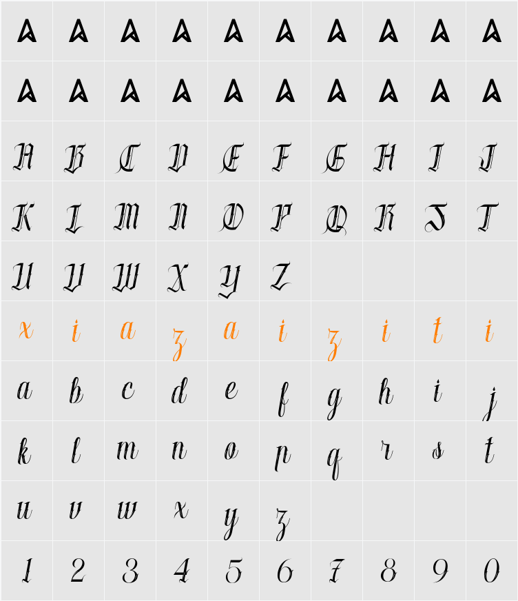 Mexicala 字符映射表