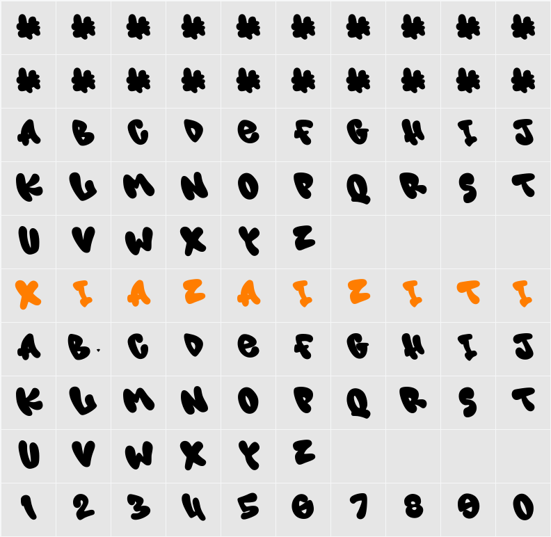 Murals Tribe Letter 字符映射表