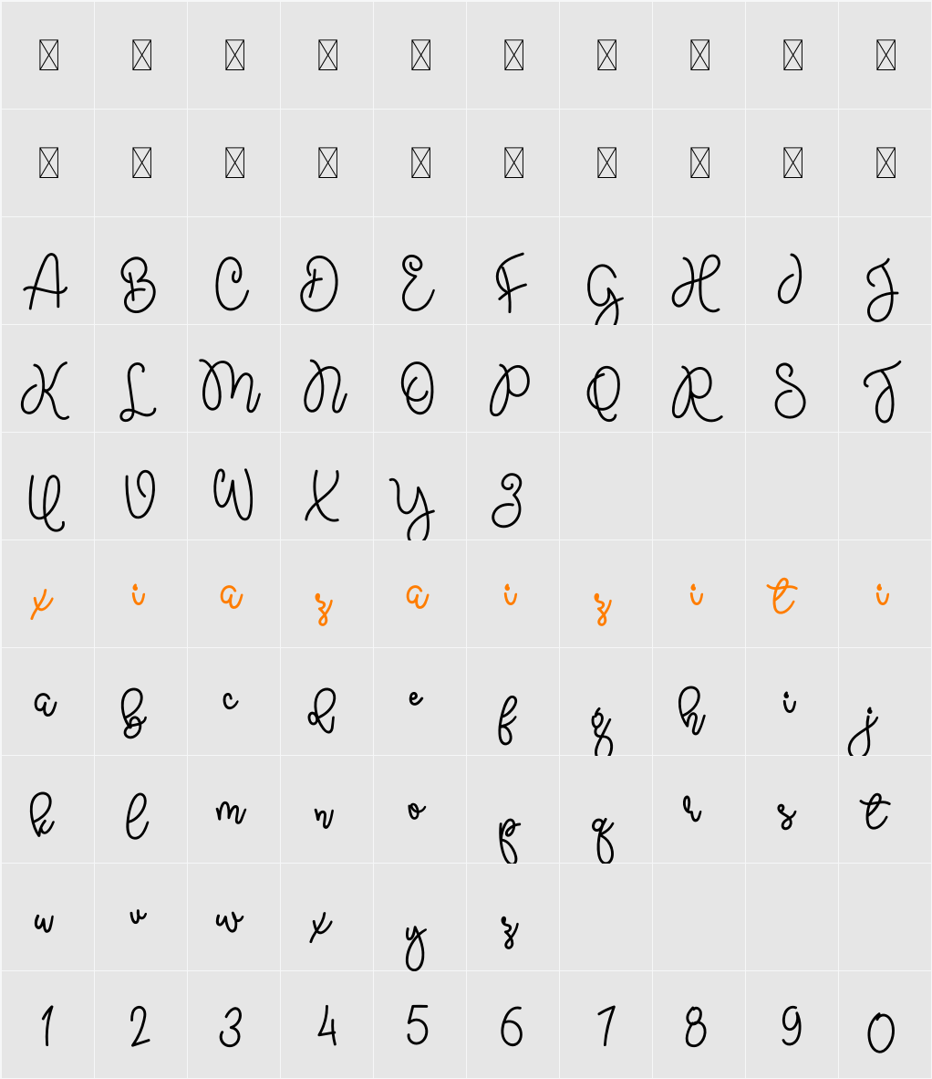 Millesh Script 字符映射表