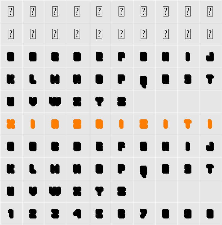 Pixel Game Extrude 字符映射表