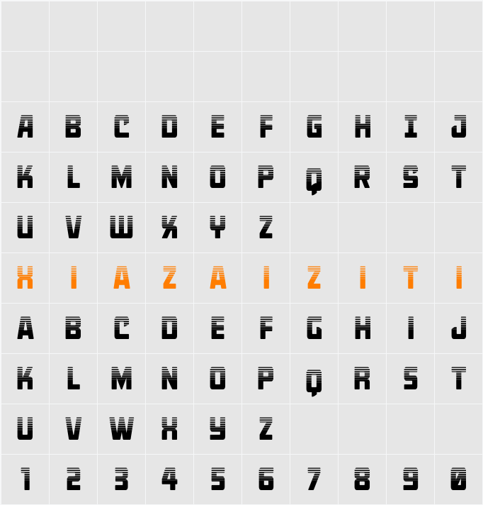 Quicky Nick Straight Halftone 字符映射表