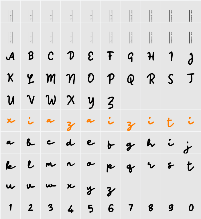 n Namigayo 字符映射表