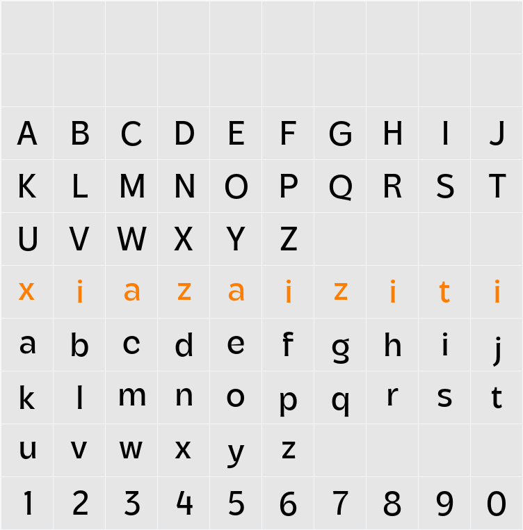 Parsone Med 字符映射表