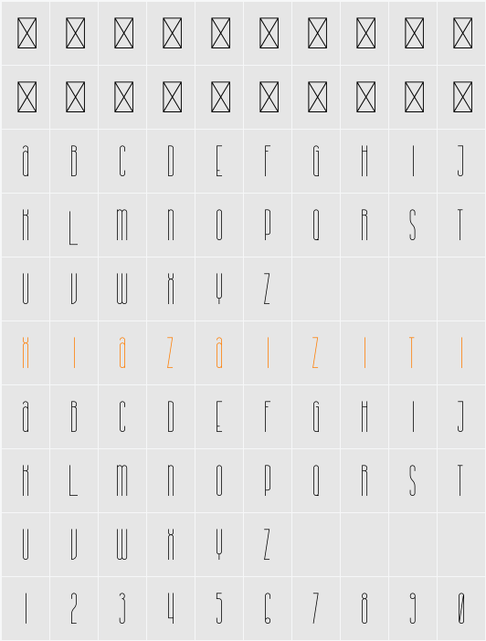 Nola 字符映射表