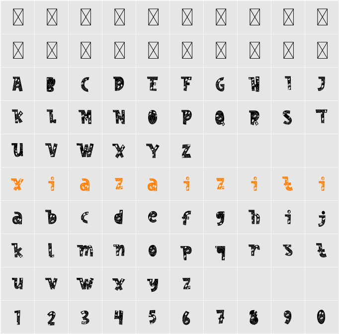 Nordic Whimsy Four 字符映射表