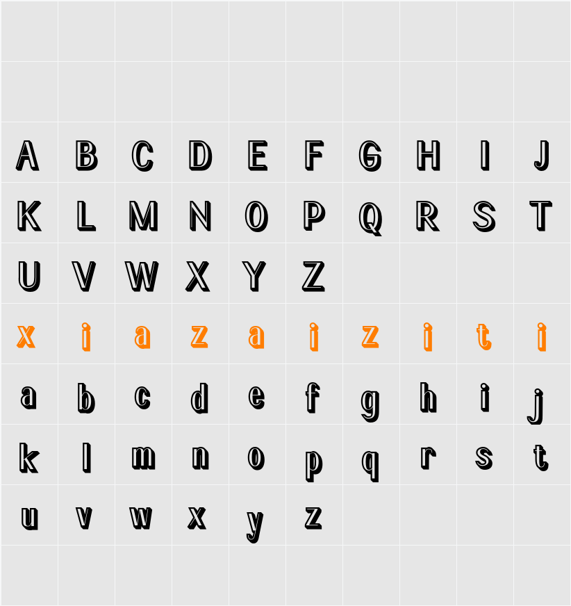 Nestine 3D Demo rudeRight 字符映射表