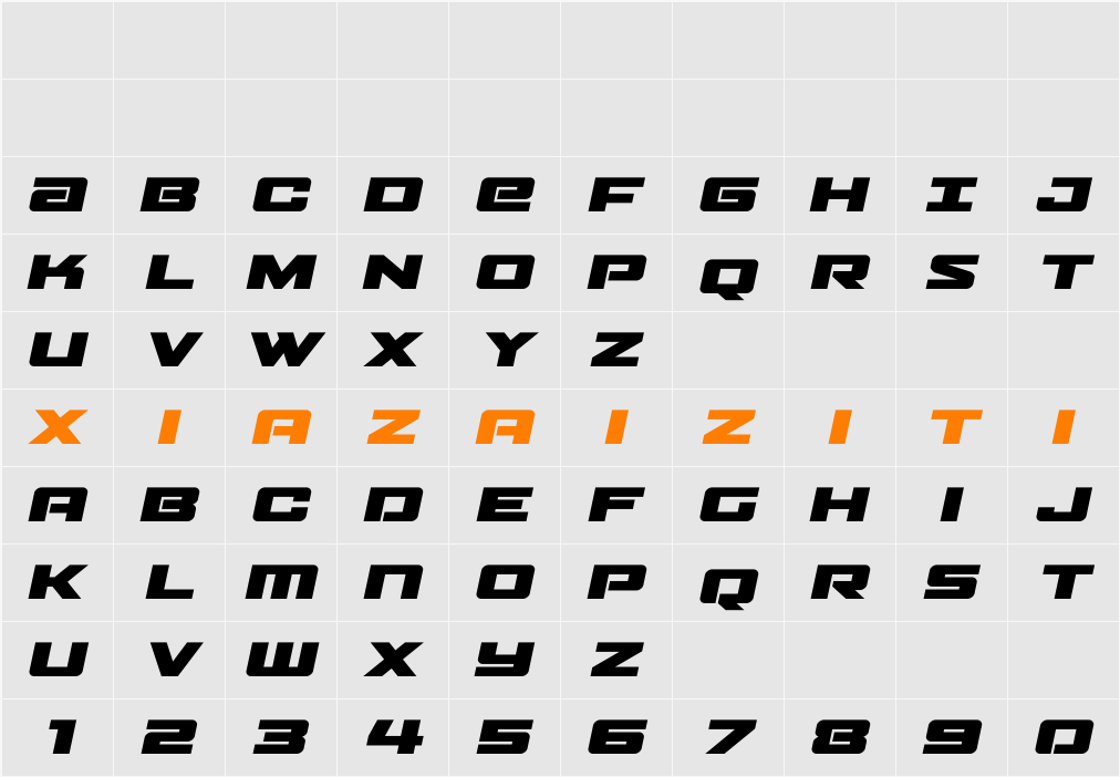 Power Broker Expanded Italic 字符映射表