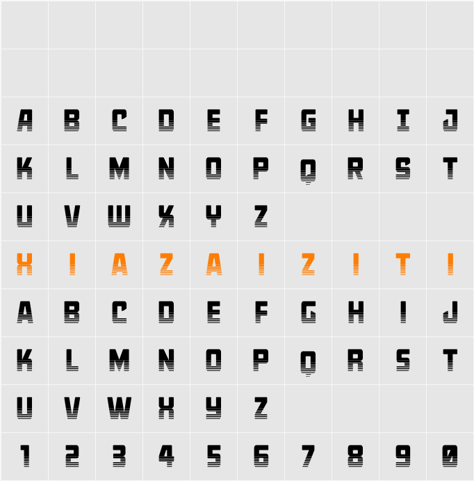 Quicky Nick Straight Twotone 字符映射表