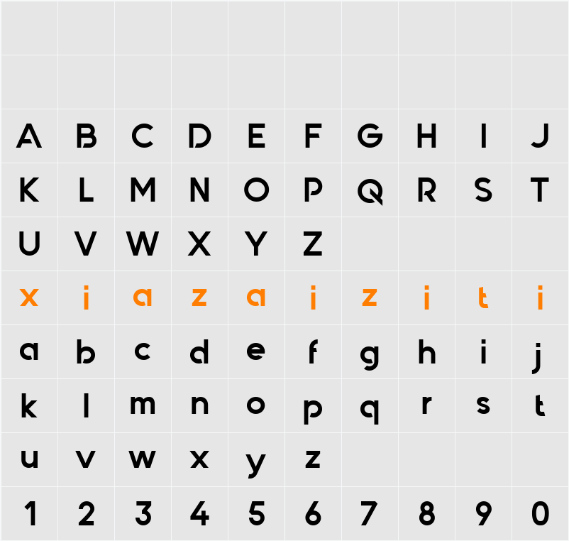 Quantify 字符映射表