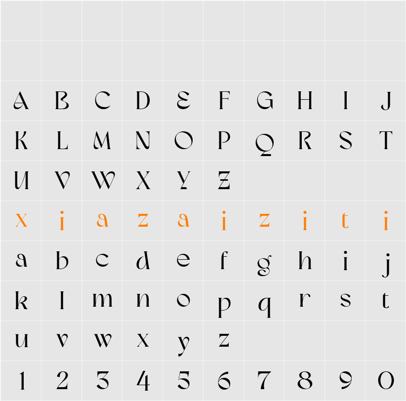 Meisha Nagita 字符映射表