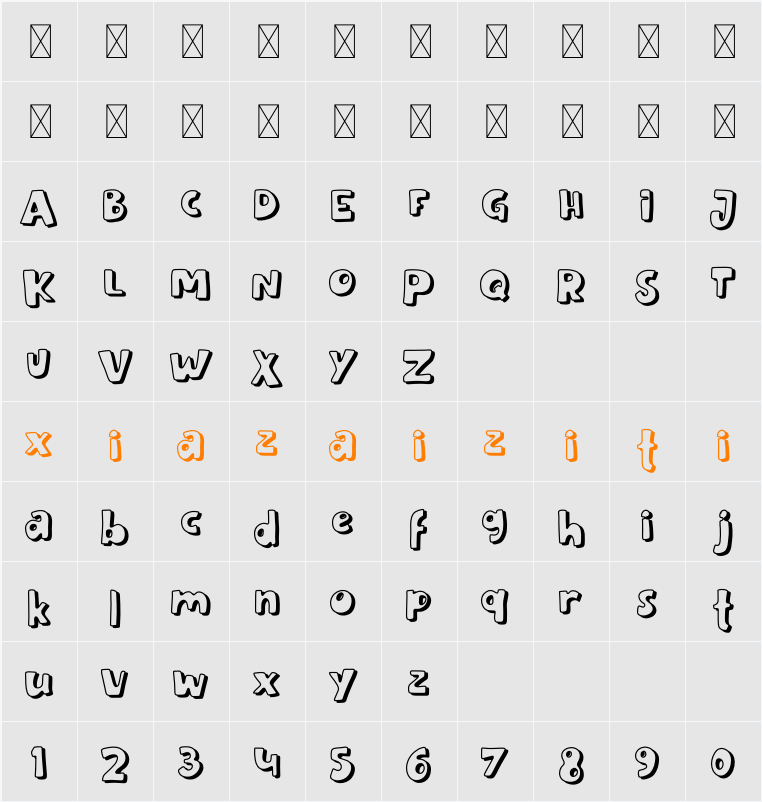 Opal Orbit Shadow 字符映射表