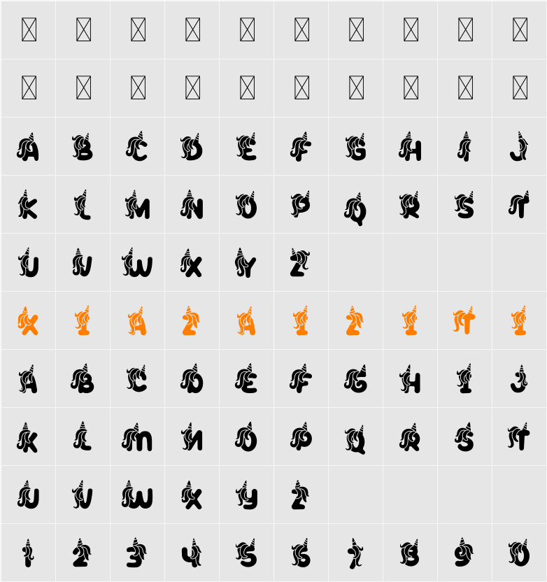 Peppy Pegasus Horn One 字符映射表