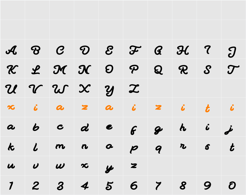 Radiant Retro 字符映射表