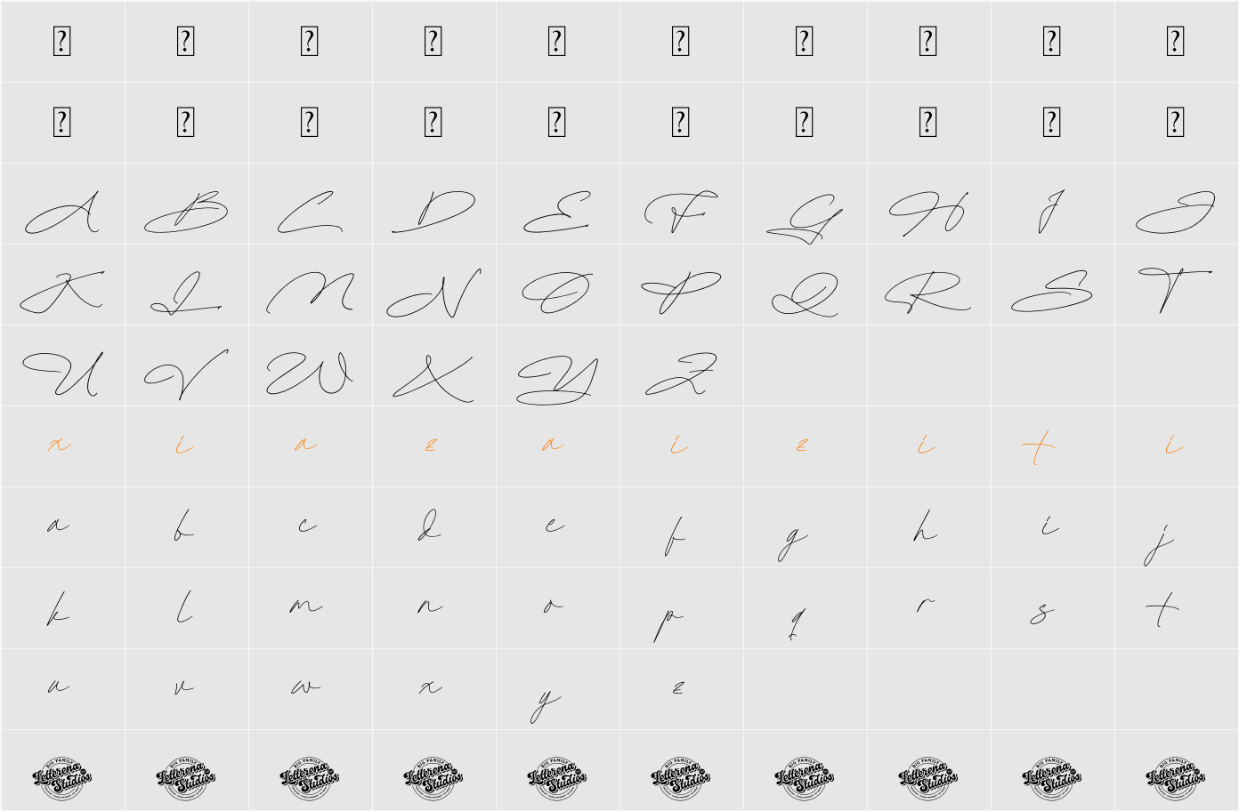 Radionte Heritage DEMO VERSION 字符映射表