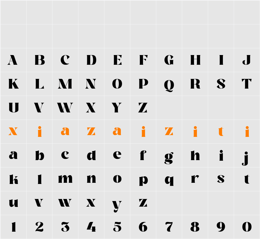 Molra Beauty 字符映射表