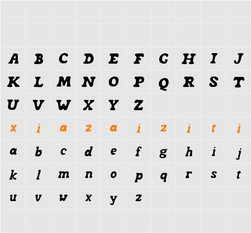 Nashira Blur Demo 字符映射表