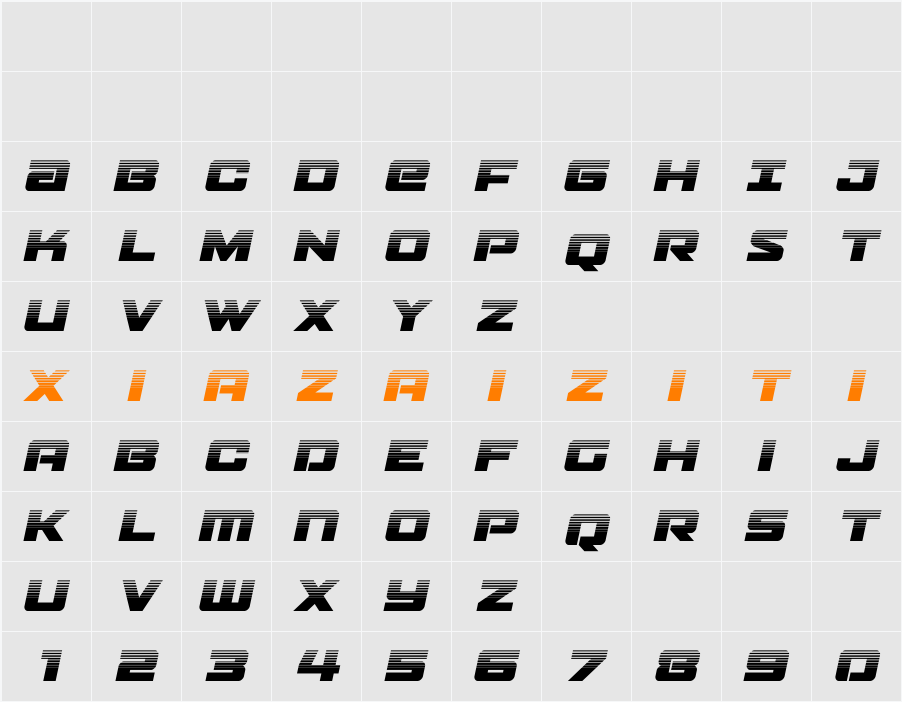 Power Broker Halftone Italic 字符映射表