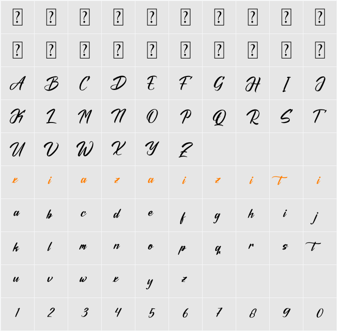 Ochitylla 字符映射表