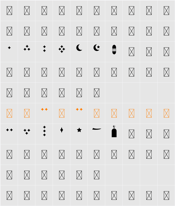 Rahmuna Extras 字符映射表