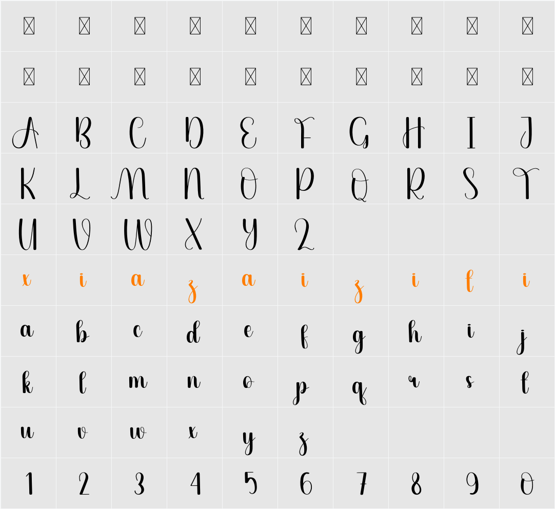 Mountain 字符映射表